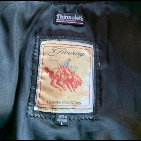 Giverny 100% Leather Insulated Coat with Belt, Black, Large - Picture 5 of 8